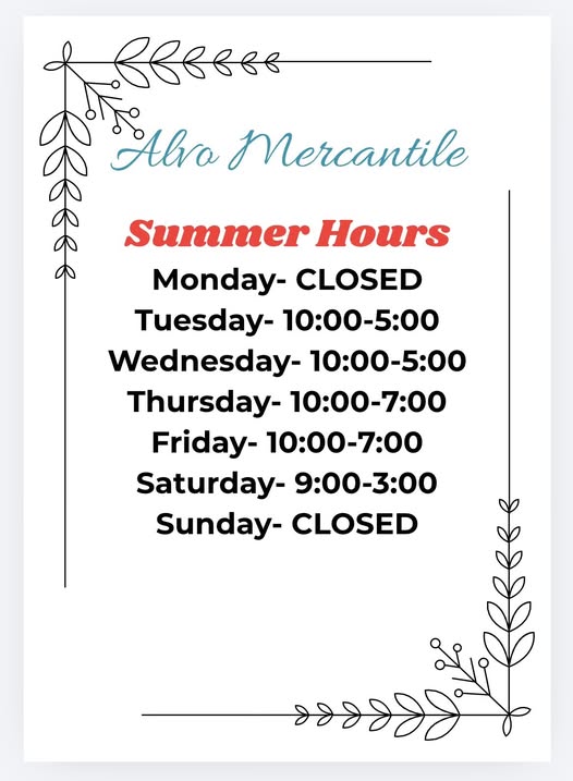 Alvo Mercantile hours