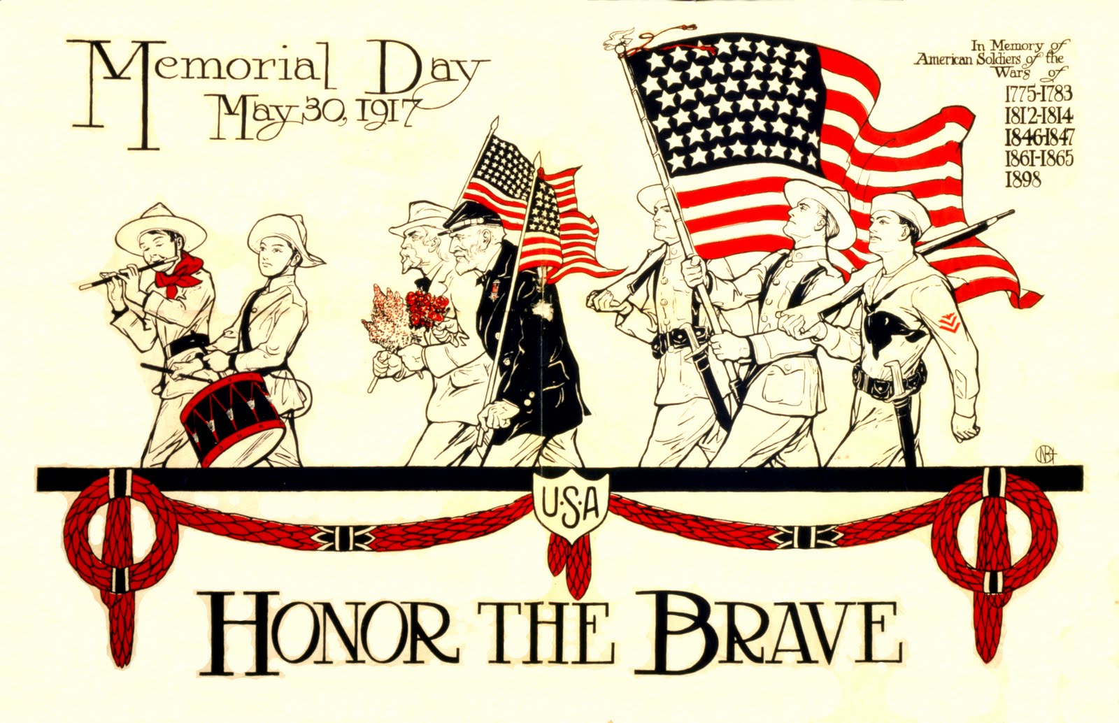 happy memorial day clipart black and white 15